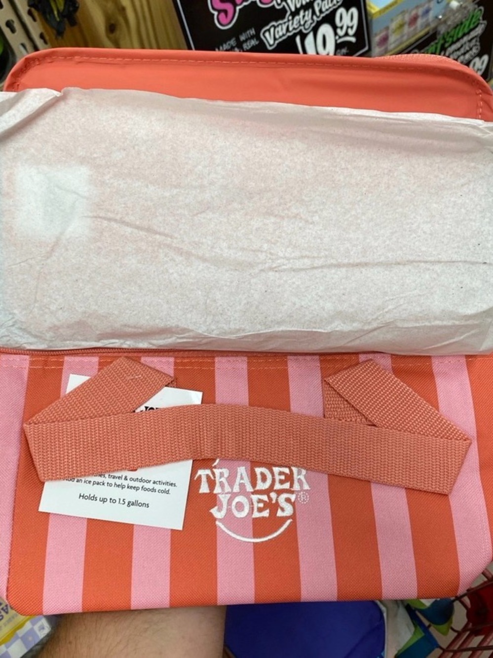 Trader Joe’s NEW MINI stripped tote red and pink stripes BNWT